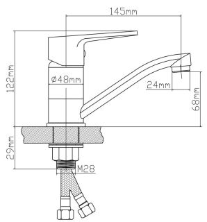 Смеситель для кухни BOOU B8282-14A хром